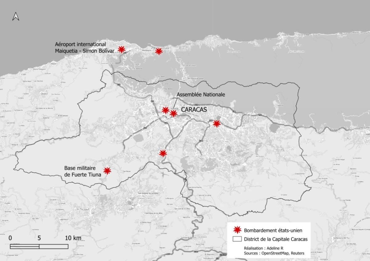 Comprendre en carte les frappes sur Caracas